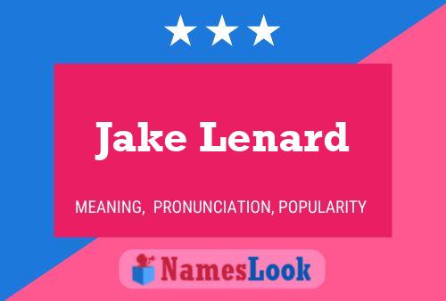 Affiche de nom Jake Lenard