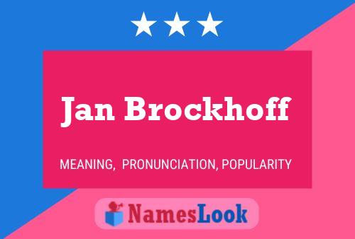 Affiche de nom Jan Brockhoff