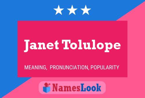 Affiche de nom Janet Tolulope