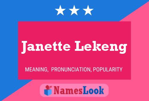 Affiche de nom Janette Lekeng