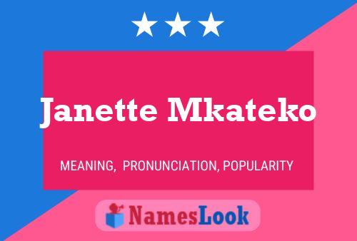 Affiche de nom Janette Mkateko