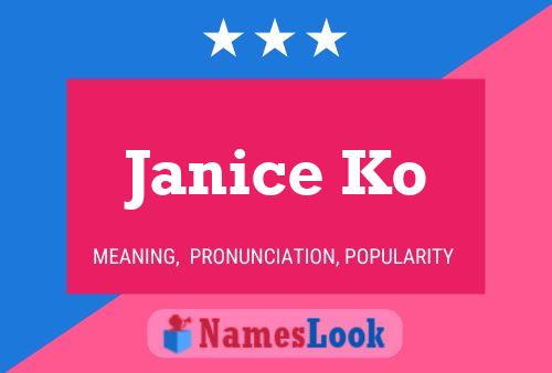 Affiche de nom Janice Ko