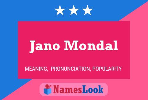 Affiche de nom Jano Mondal