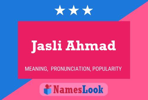 Affiche de nom Jasli Ahmad