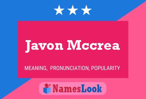 Affiche de nom Javon Mccrea