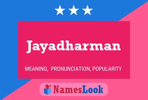 Affiche de nom Jayadharman