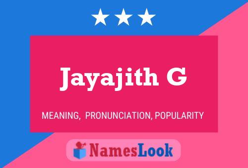 Affiche de nom Jayajith G