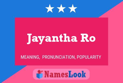 Affiche de nom Jayantha Ro