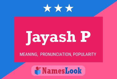 Affiche de nom Jayash P