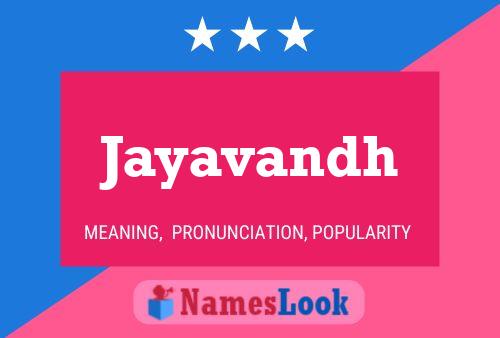 Affiche de nom Jayavandh