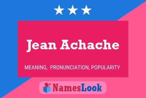 Affiche de nom Jean Achache