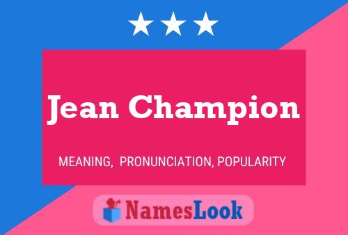 Affiche de nom Jean Champion