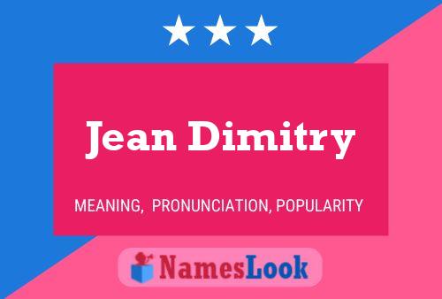 Affiche de nom Jean Dimitry