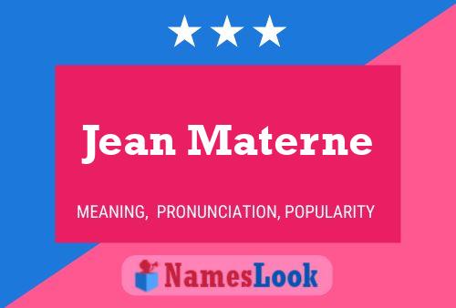 Affiche de nom Jean Materne