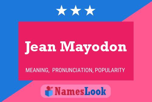 Affiche de nom Jean Mayodon