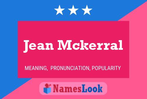 Affiche de nom Jean Mckerral