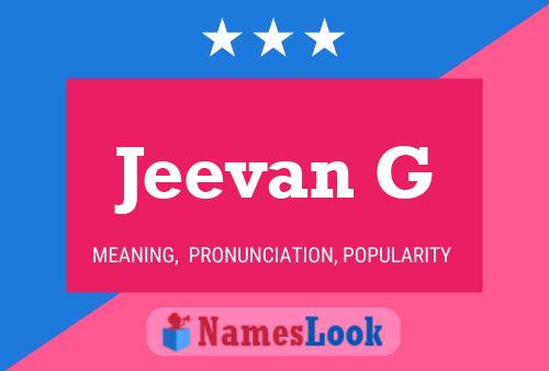 Affiche de nom Jeevan G