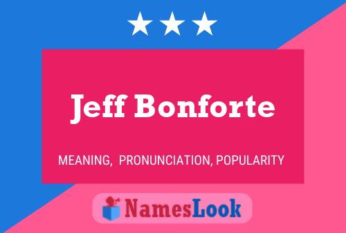 Affiche de nom Jeff Bonforte