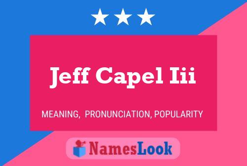 Affiche de nom Jeff Capel Iii