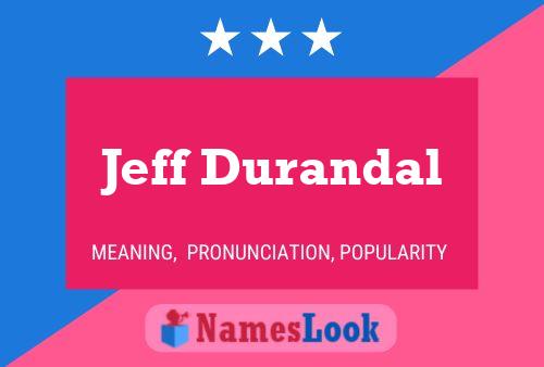 Affiche de nom Jeff Durandal