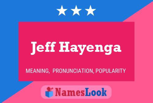 Affiche de nom Jeff Hayenga