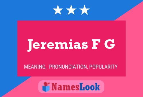 Affiche de nom Jeremias F G