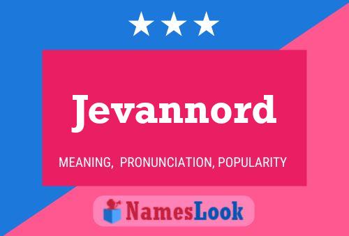 Affiche de nom Jevannord