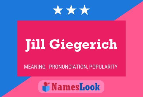 Affiche de nom Jill Giegerich