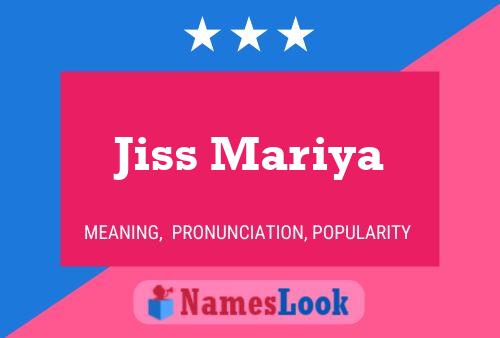 Affiche de nom Jiss Mariya