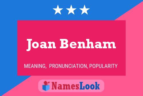 Affiche de nom Joan Benham