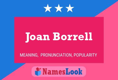 Affiche de nom Joan Borrell