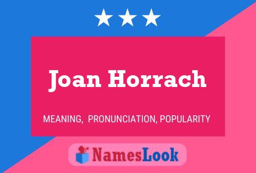 Affiche de nom Joan Horrach