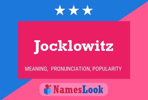 Affiche de nom Jocklowitz