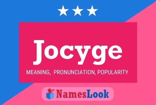 Affiche de nom Jocyge