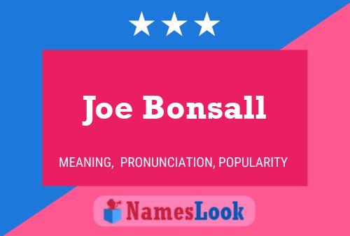 Affiche de nom Joe Bonsall