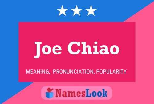 Affiche de nom Joe Chiao