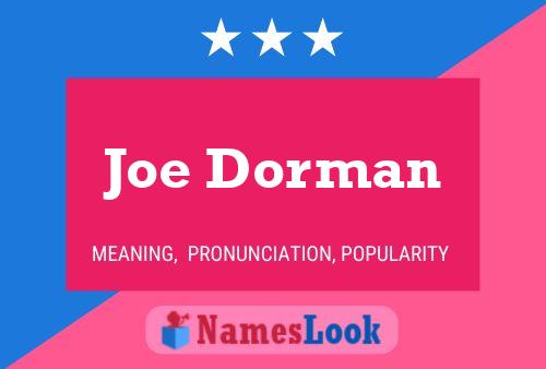 Affiche de nom Joe Dorman