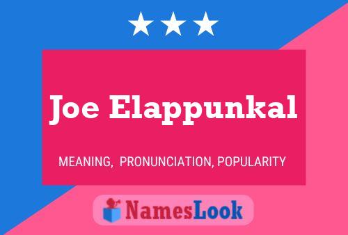 Affiche de nom Joe Elappunkal