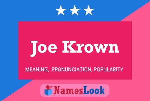 Affiche de nom Joe Krown