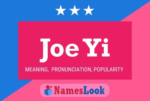 Affiche de nom Joe Yi