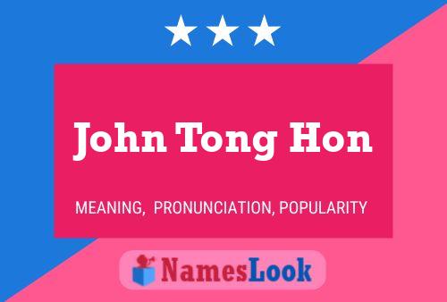 Affiche de nom John Tong Hon