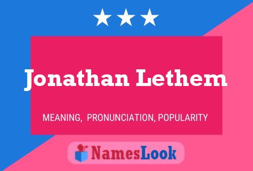 Affiche de nom Jonathan Lethem