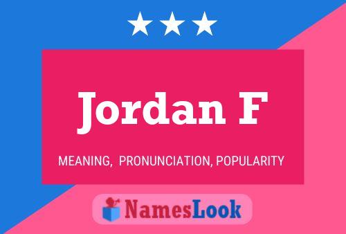 Affiche de nom Jordan F