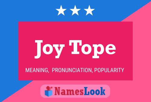 Affiche de nom Joy Tope