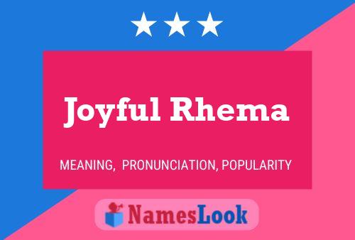 Affiche de nom Joyful Rhema