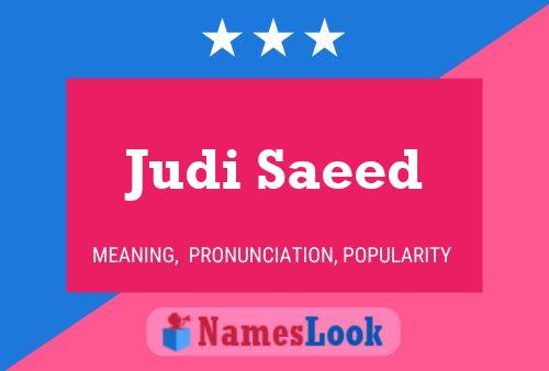 Affiche de nom Judi Saeed