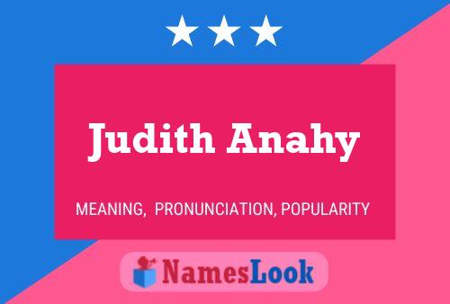 Affiche de nom Judith Anahy