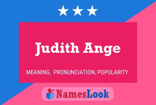 Affiche de nom Judith Ange