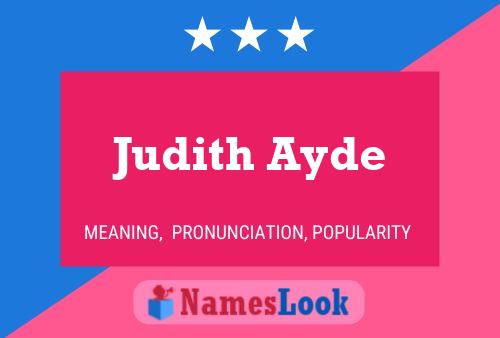 Affiche de nom Judith Ayde