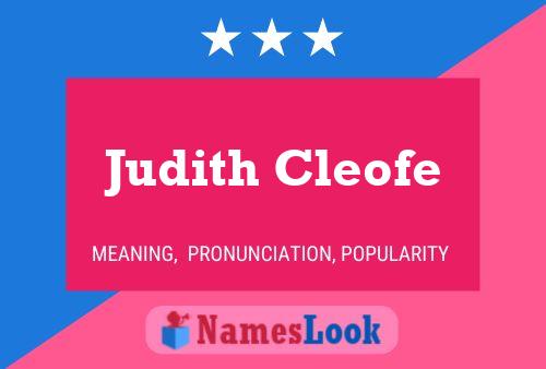 Affiche de nom Judith Cleofe